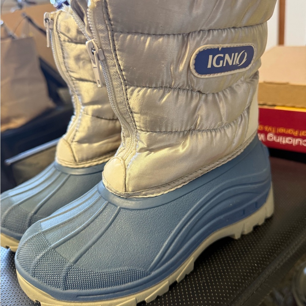 Kids' Blue and Silver Winter Boots